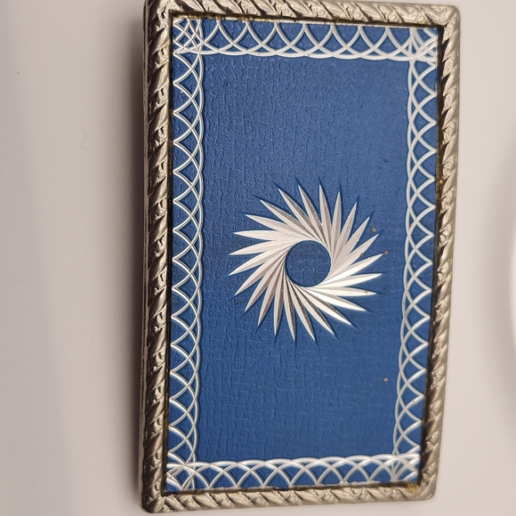 Blue and Silver Western style Belt Buckle
